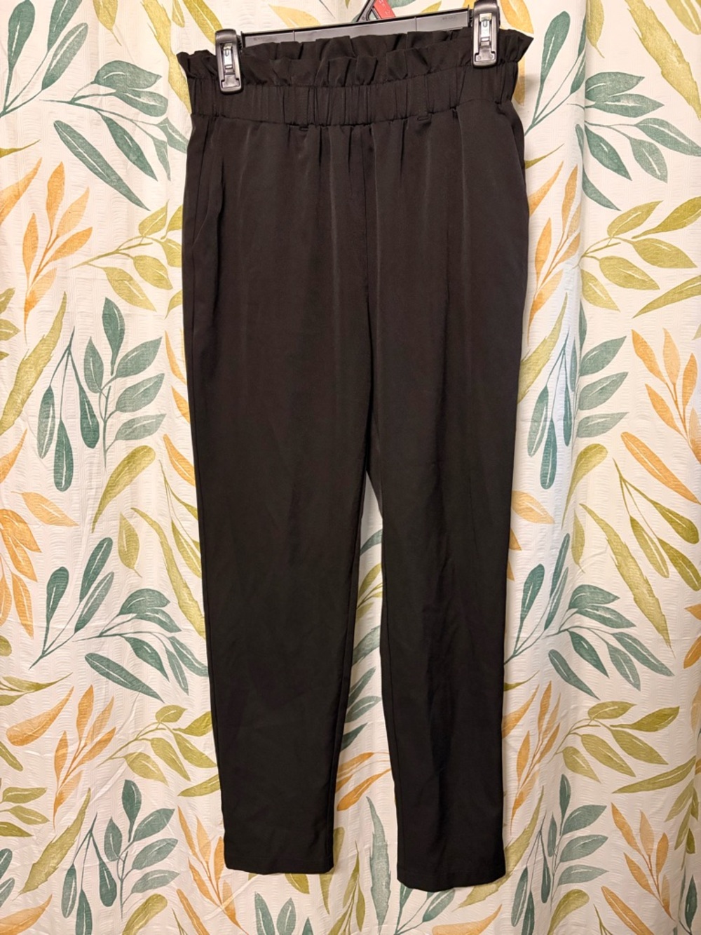 Black Paperbag Waist Trousers